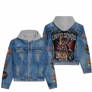 Lynyrd Skynyrd Music Style Hooded Denim Jacket For Fans