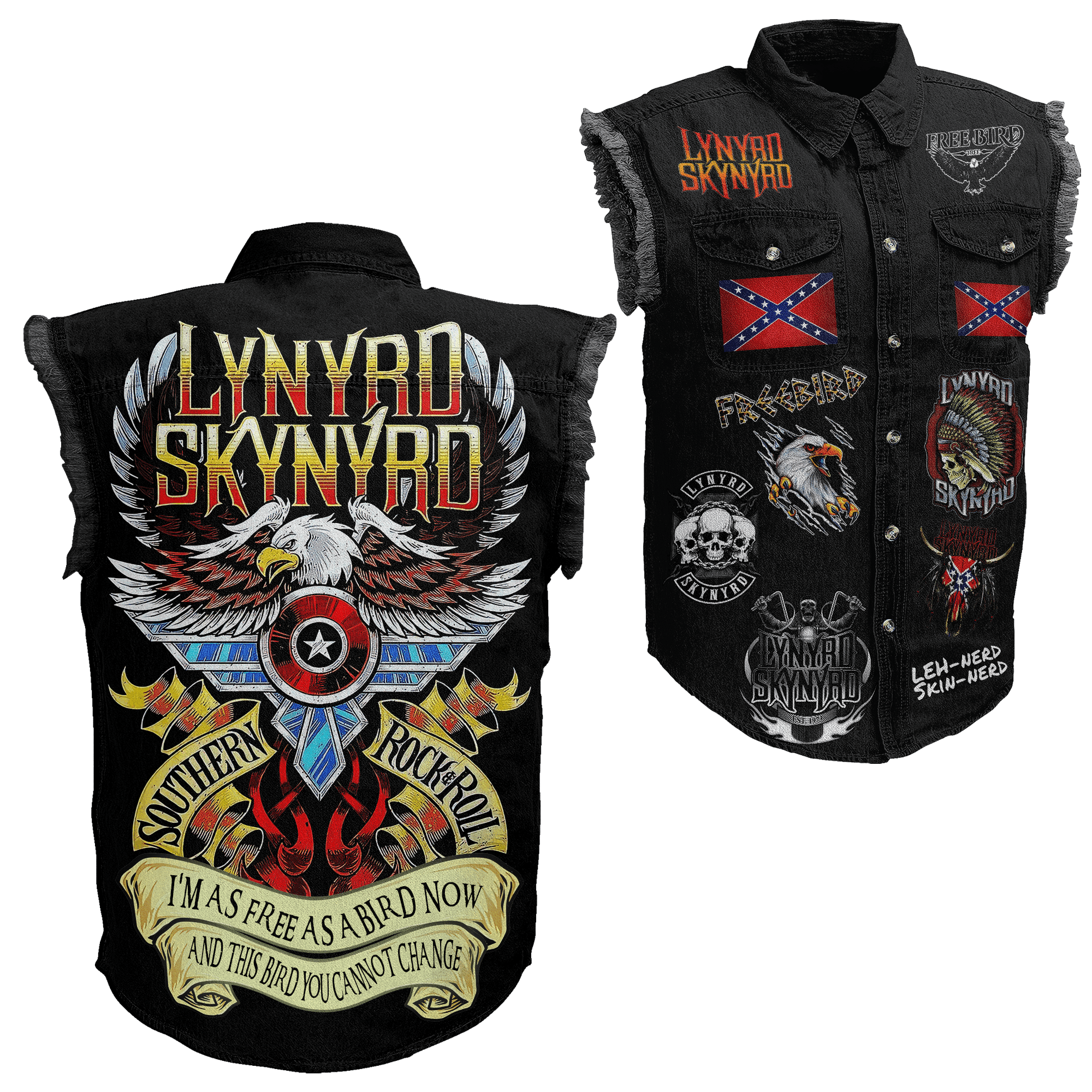 Lynyrd Skynyrd Music Style Sleeveless Jacket For Fans