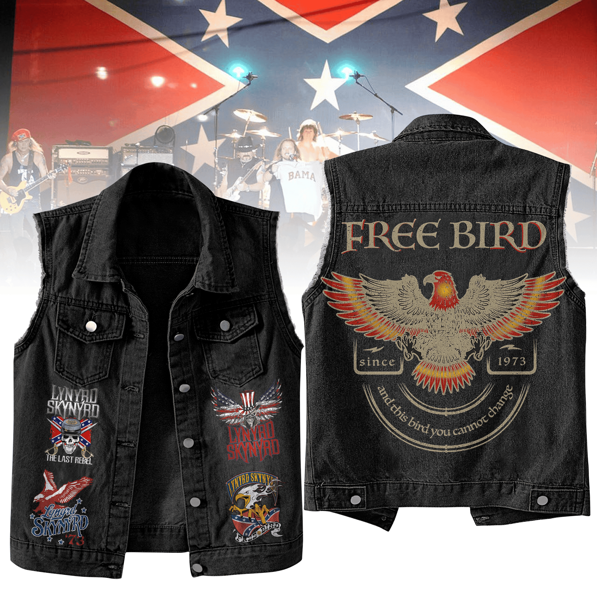 Lynyrd Skynyrd Music Style Sleeveless Jacket For Fans