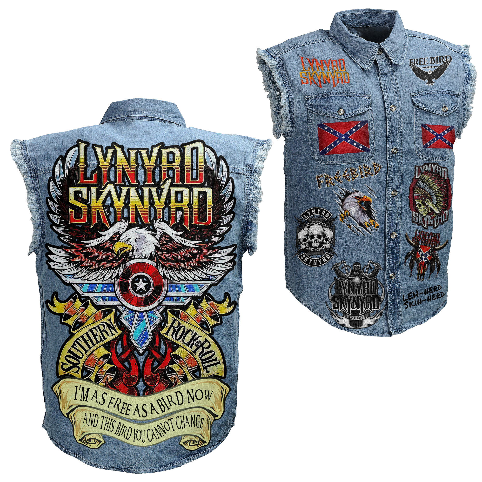 Lynyrd Skynyrd Music Style Sleeveless Jacket For Fans