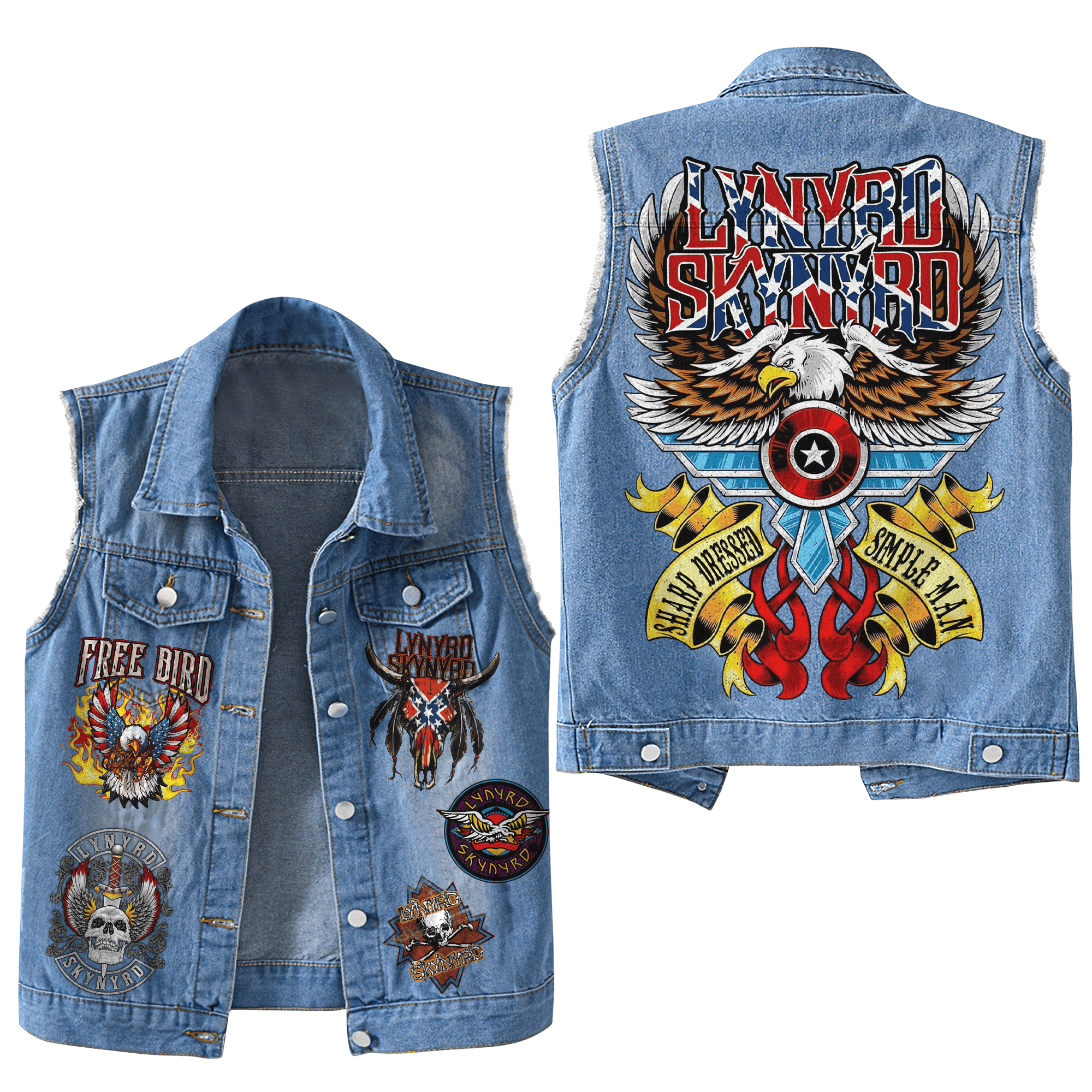 Lynyrd Skynyrd Music Style Sleeveless Jacket For Fans