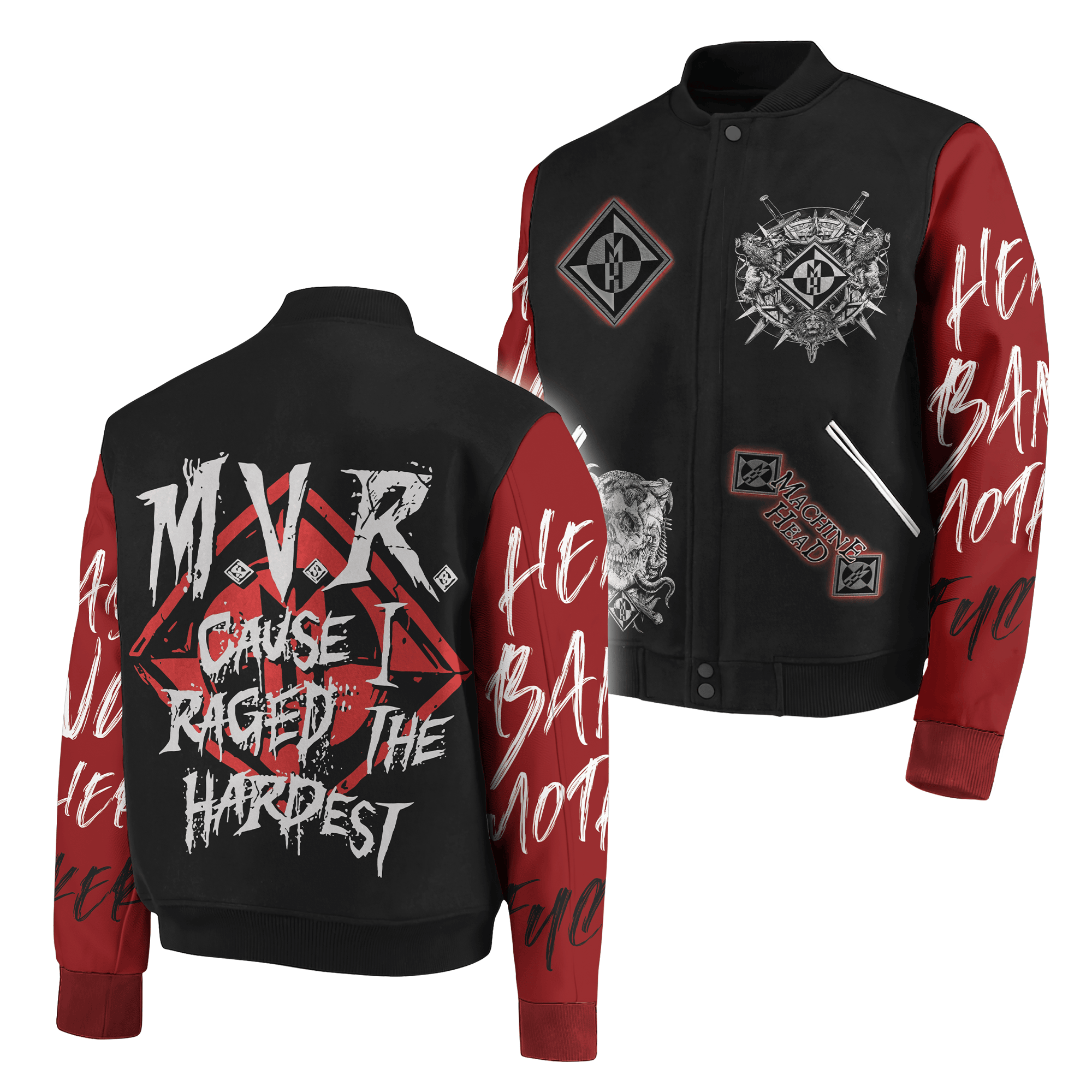 Machine Head Music Style Baseball Jacket For Fans
