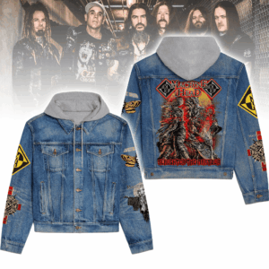 Machine Head Music Style Hooded Denim Jacket For Fans