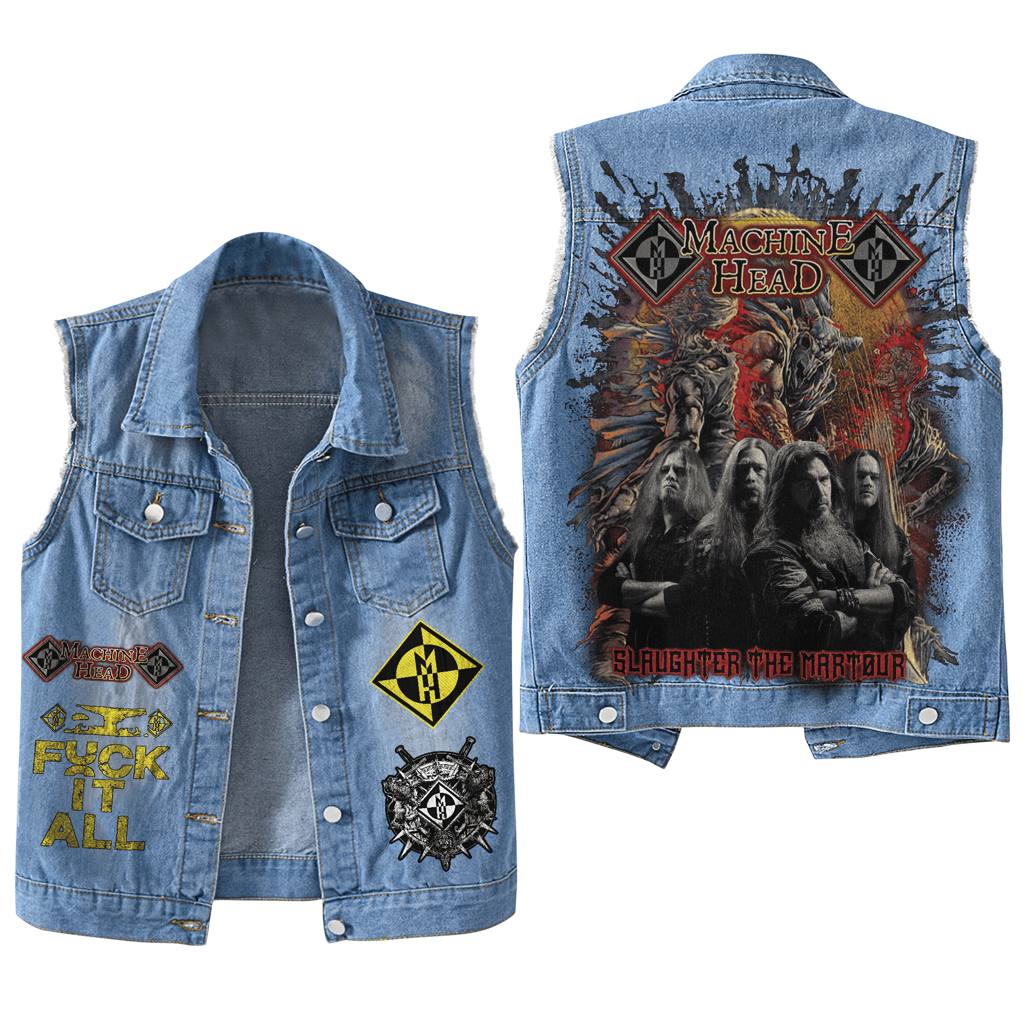 Machine Head Music Style Sleeveless Jacket For Fans