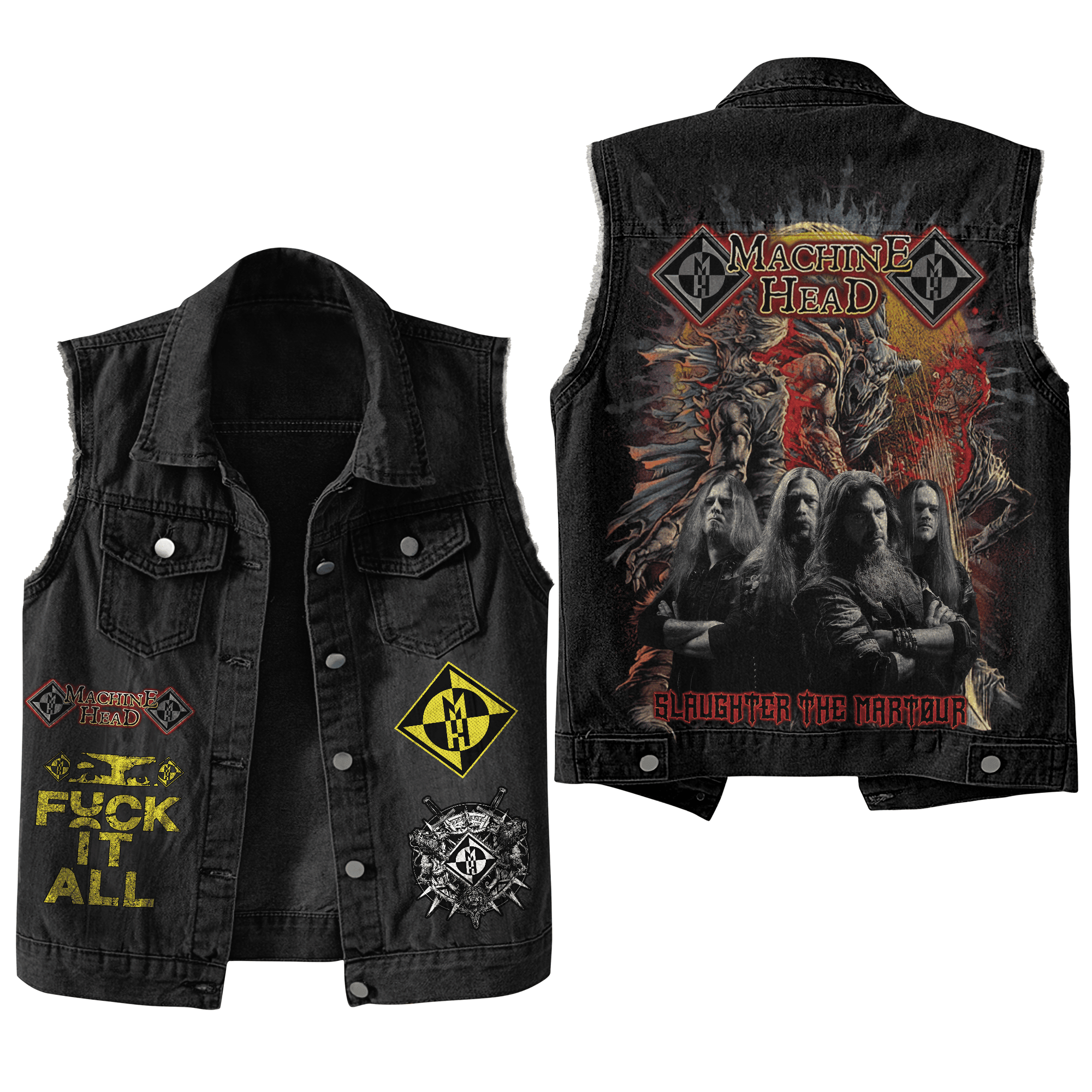 Machine Head Music Style Sleeveless Jacket For Fans