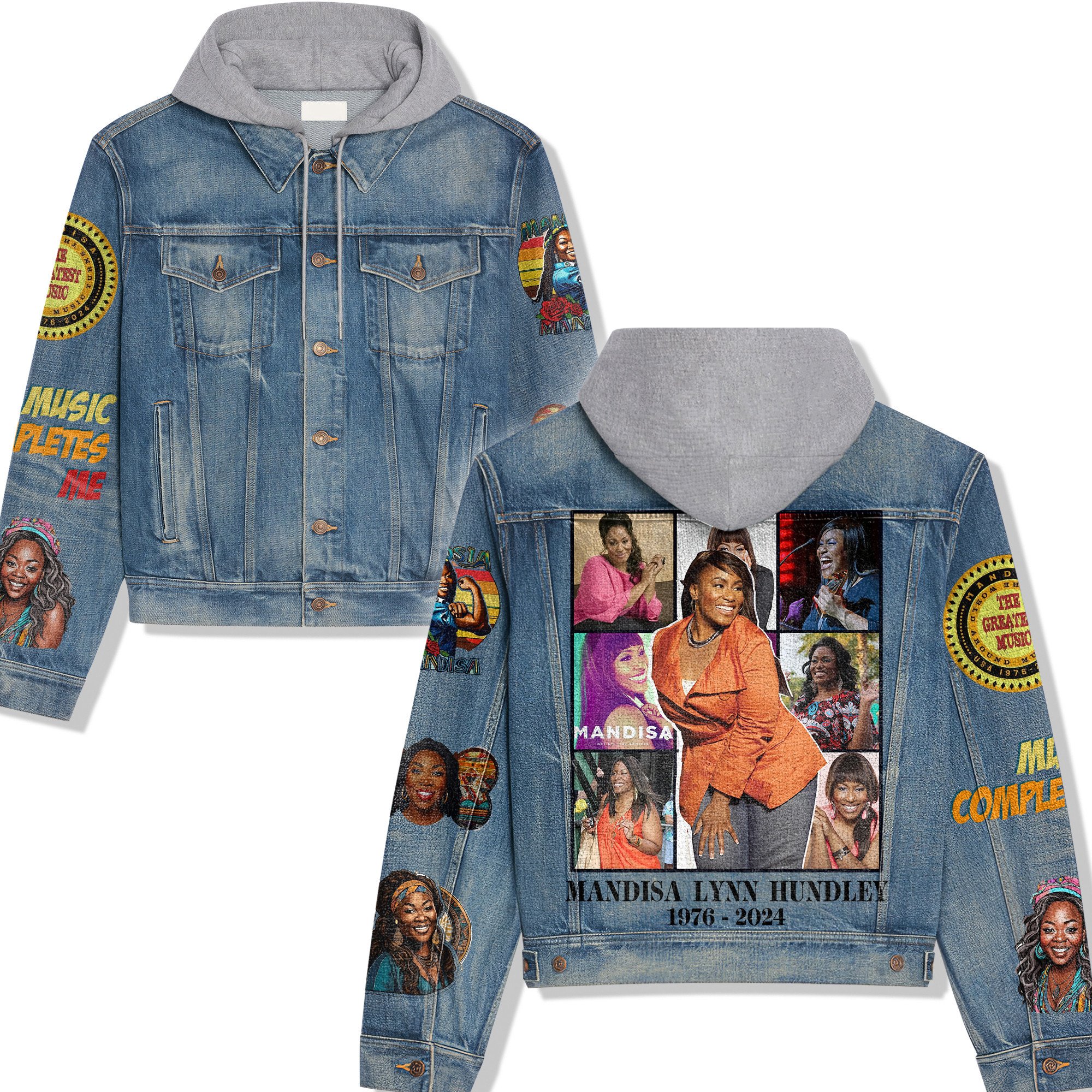 Mandisa Music Style Hooded Denim Jacket For Fans