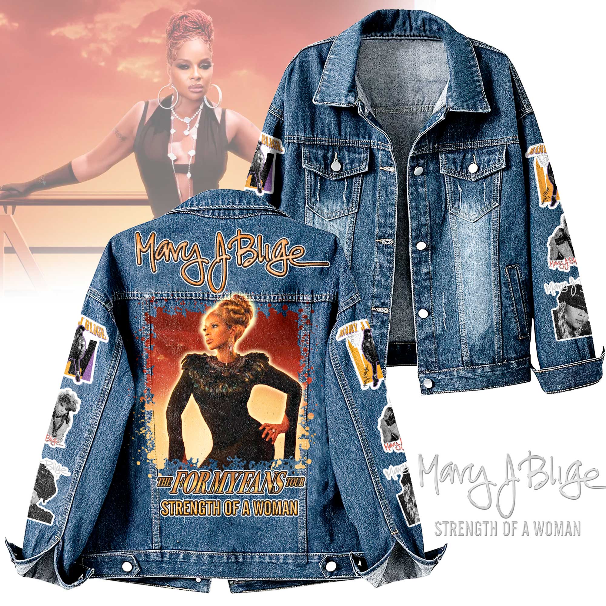Mary J. Blige Music Denim Jacket Gift For Fans
