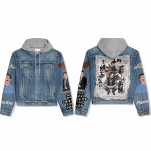 Matthew Perry Actor Style Hooded Denim Jacket For Fans