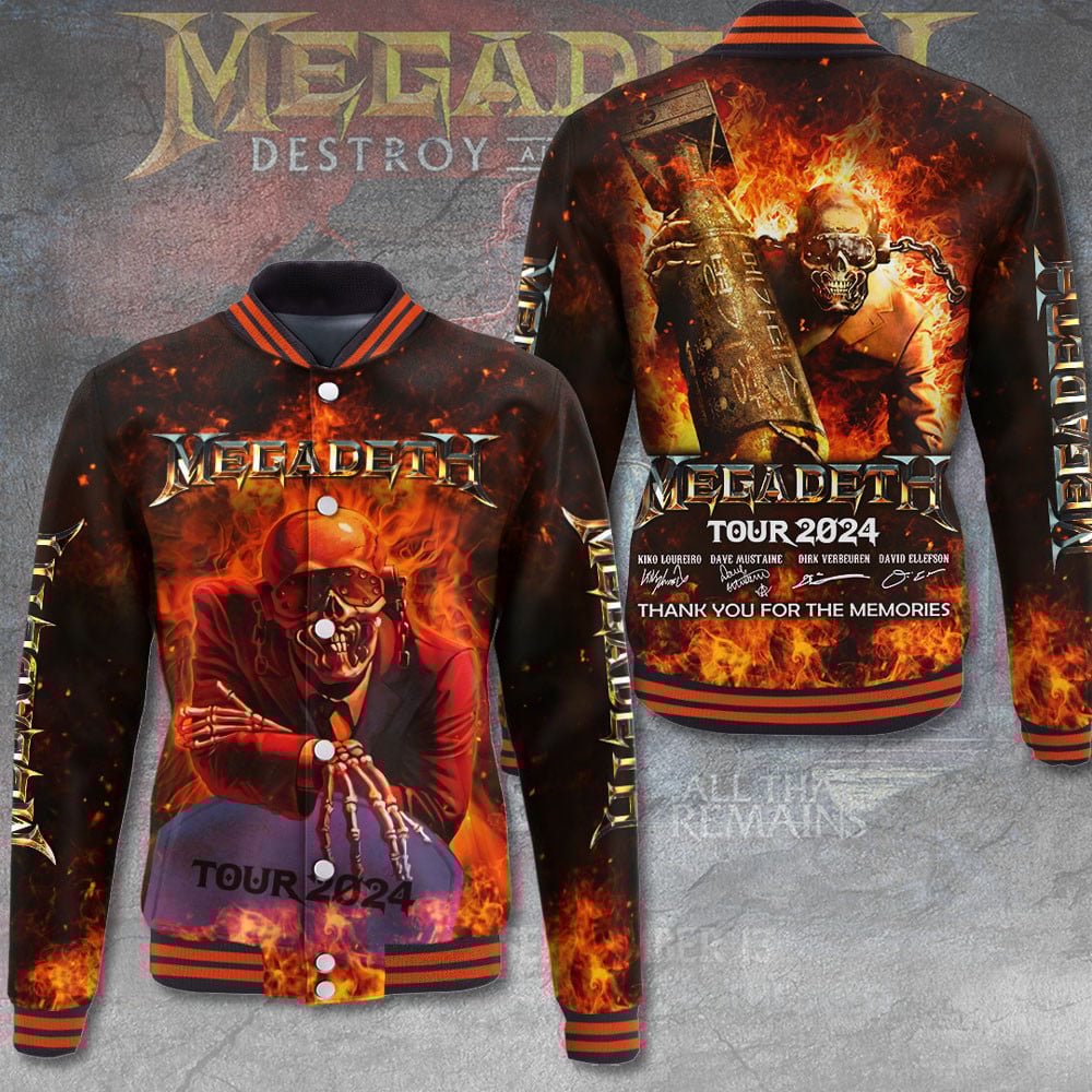 Megadeth Music Style Baseball Jacket For Fans