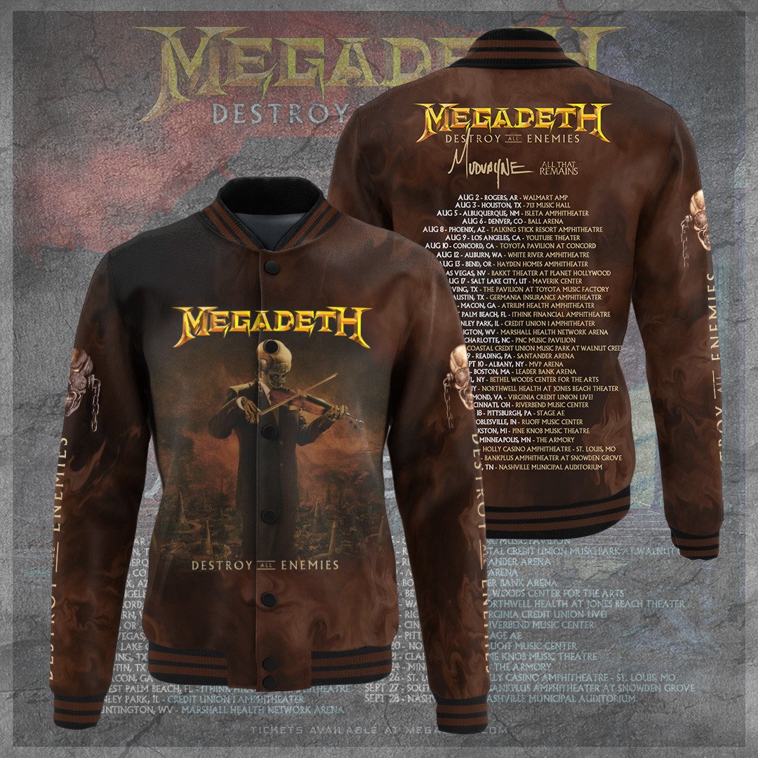 Megadeth Music Style Baseball Jacket For Fans