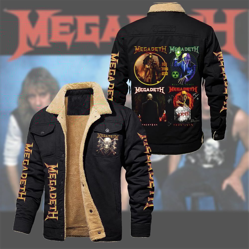Megadeth Music Style Fleece Thermal Cotton Jacket For Fans