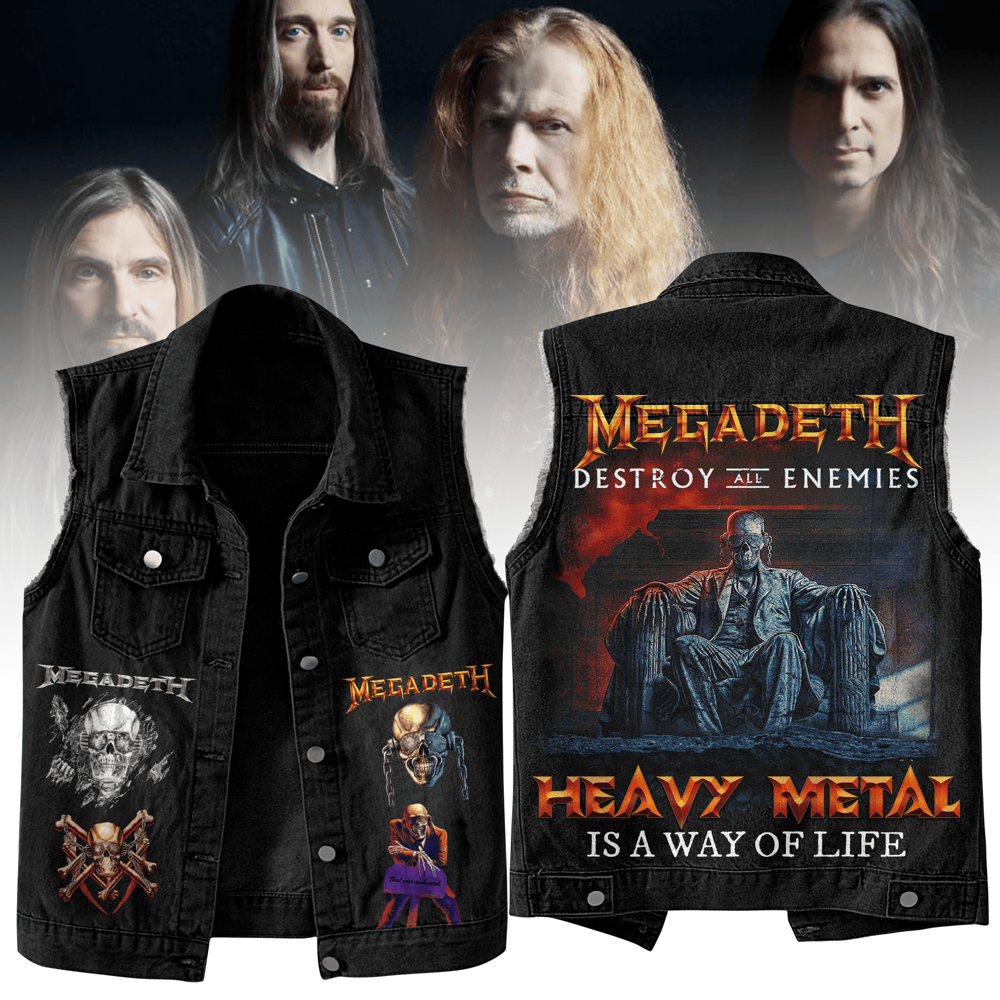 Megadeth Music Style Sleeveless Jacket For Fans