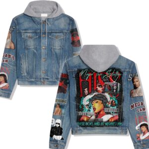 Megan Thee Stallion Music Style Hooded Denim Jacket For Fans