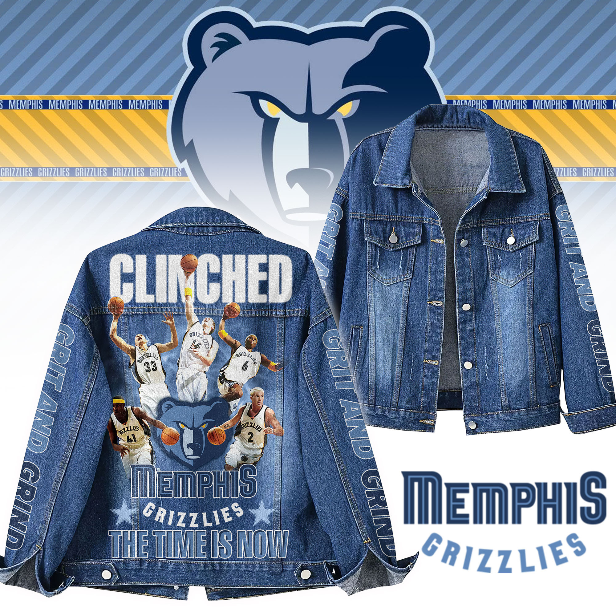 Memphis Grizzlies NBA Denim Jacket Gift For Fans