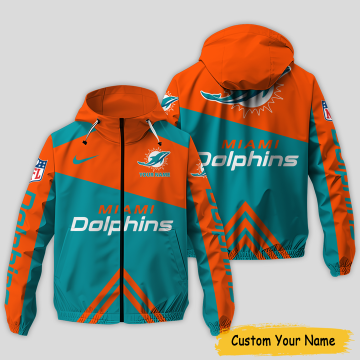 Miami Dolphins NFL Personalized Style Windbreaker Jacket For Fans