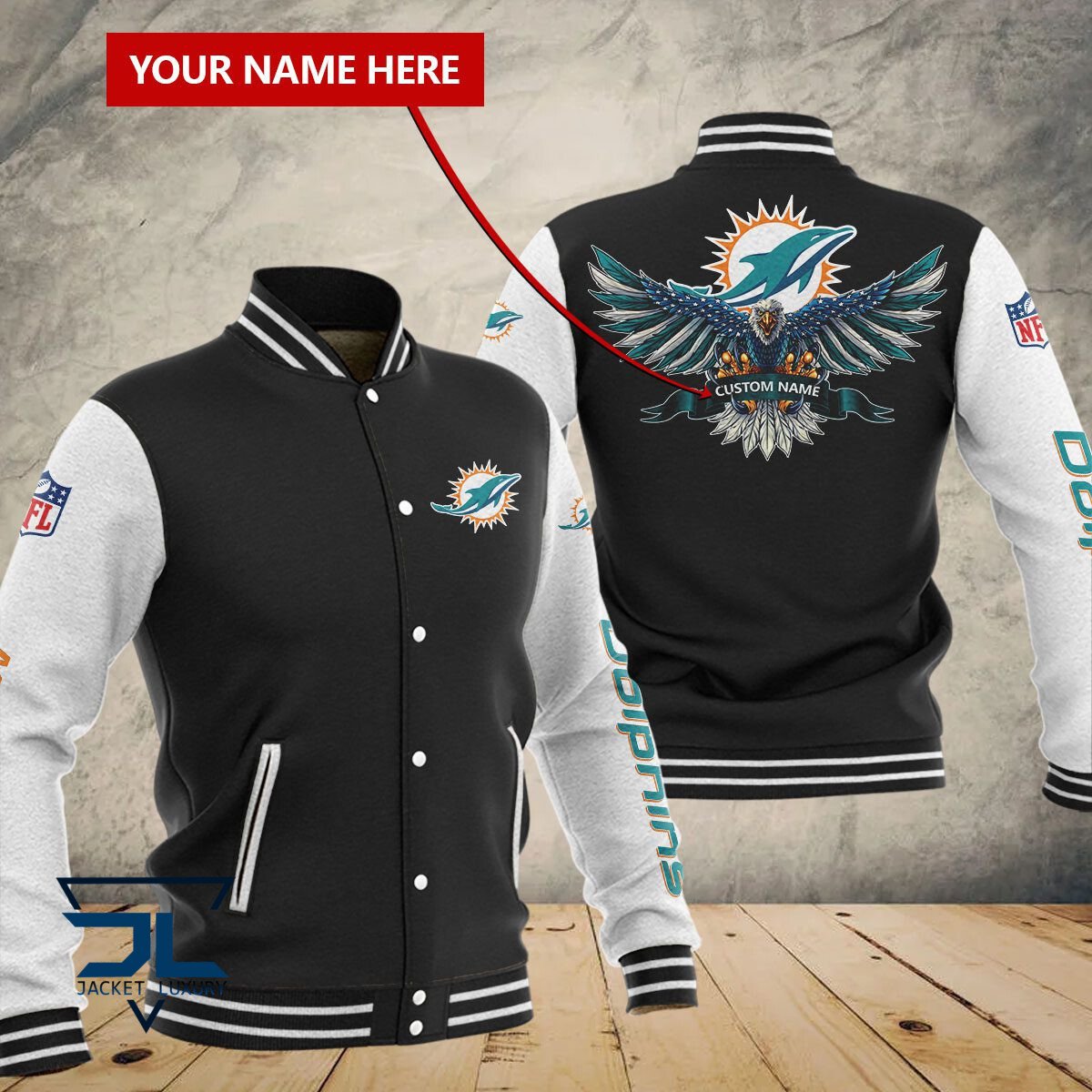 Miami Dolphins NFL Style Baseball Jacket For Fan