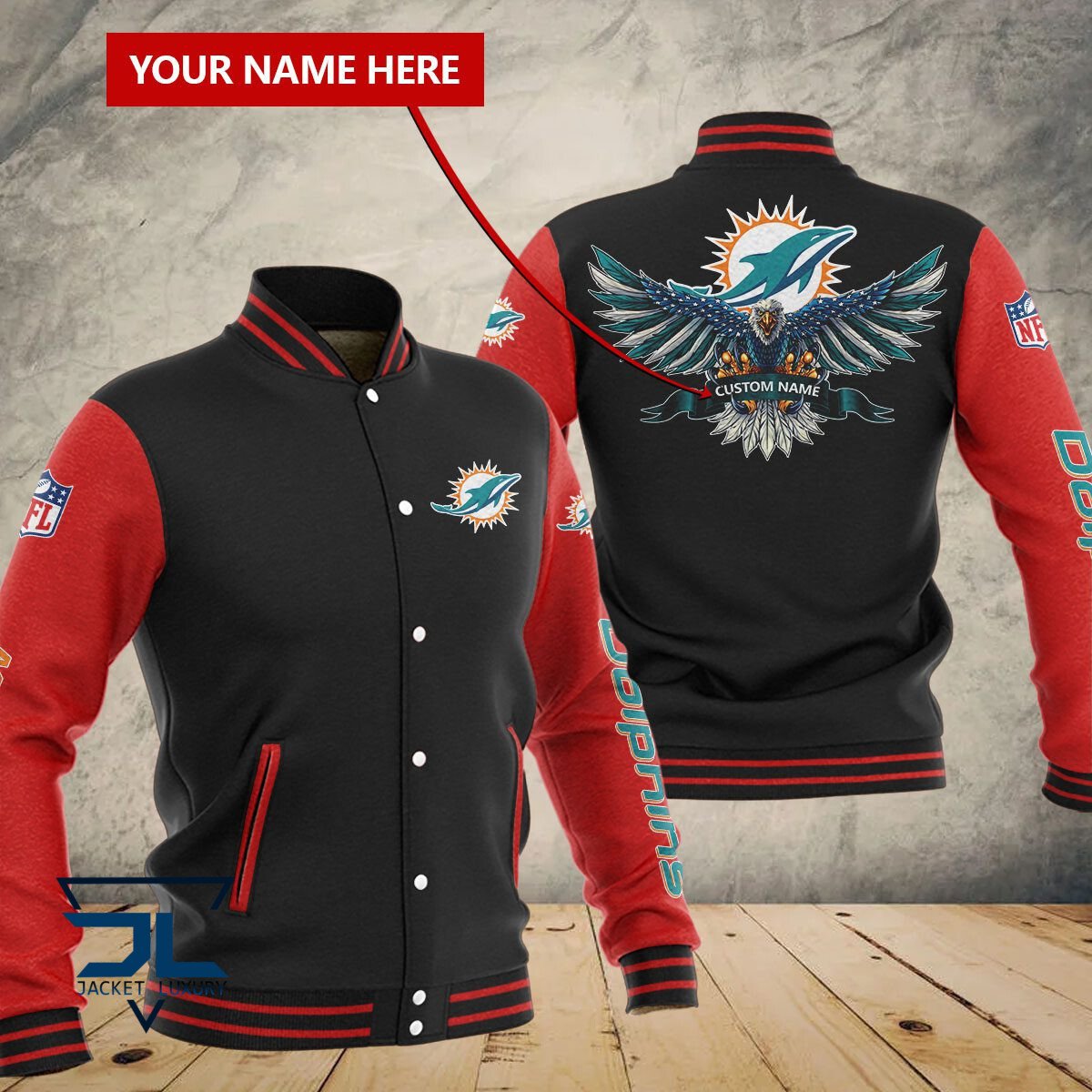 Miami Dolphins NFL Style Baseball Jacket For Fan
