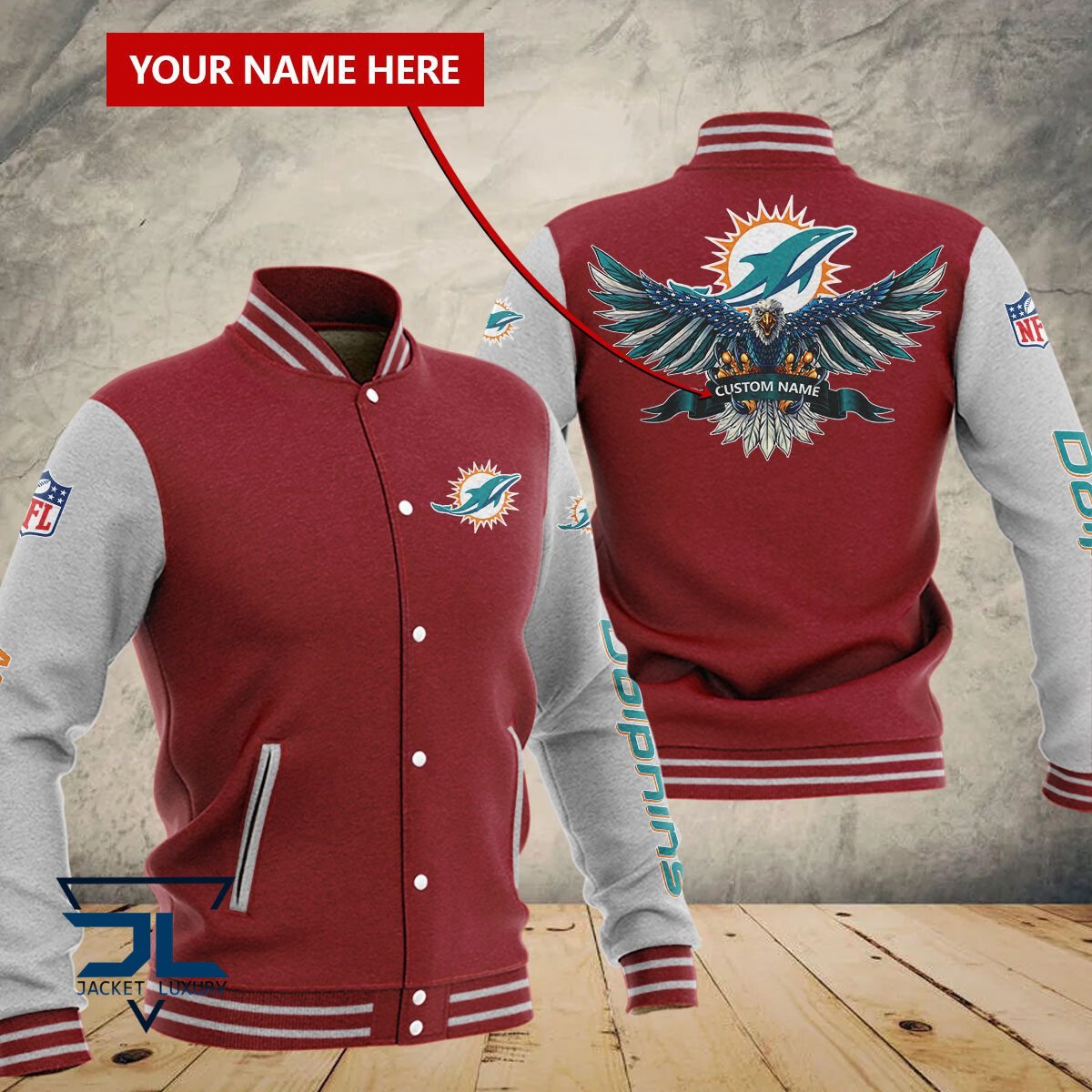 Miami Dolphins NFL Style Baseball Jacket For Fan