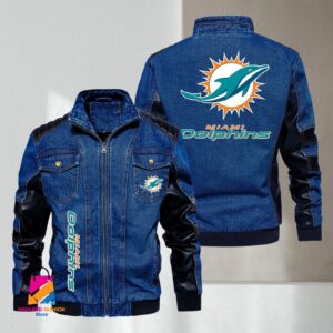 Miami Dolphins NFL Style Denim Jacket For Fans