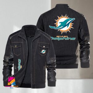 Miami Dolphins NFL Style Denim Jacket For Fans