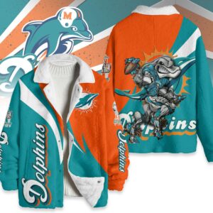 Miami Dolphins NFL Style Fleece Jacket For Fans
