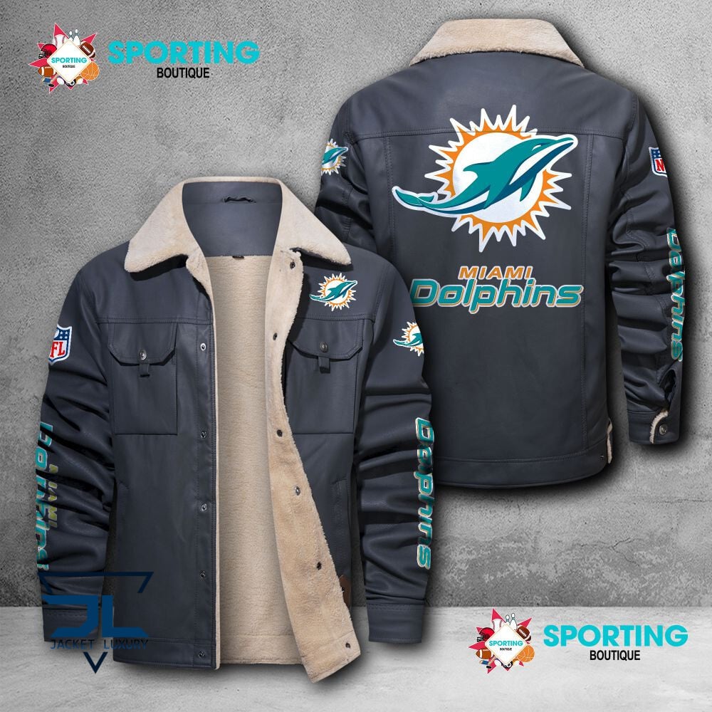 Miami Dolphins NFL Style Leather Jacket For Fans