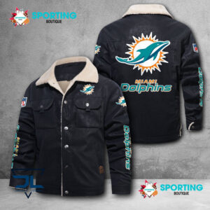 Miami Dolphins NFL Style Fleece Thermal Cotton Jacket For Fans