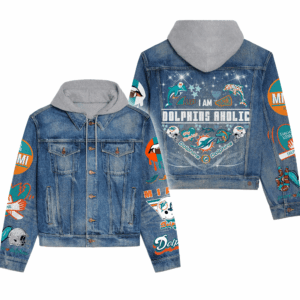 Miami Dolphins NFL Style Hooded Denim Jacket For Fans