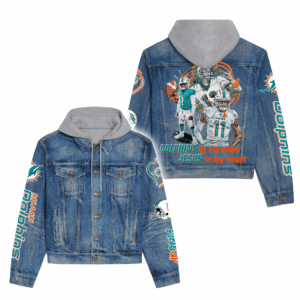 Miami Dolphins NFL Style Hooded Denim Jacket For Fans