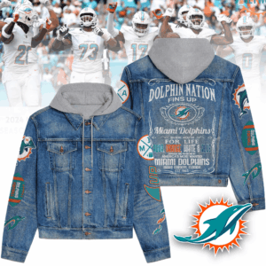 Miami Dolphins NFL Style Hooded Denim Jacket For Fans