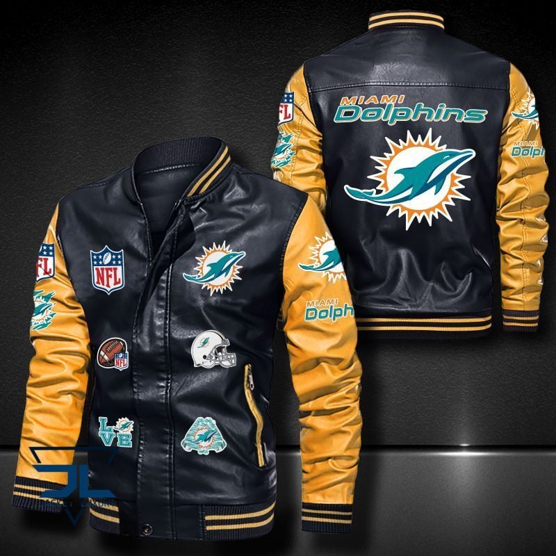 Miami Dolphins NFL Style Leather Jacket For Fan