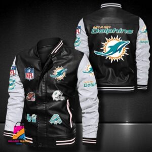 Miami Dolphins NFL Style Leather Jacket For Fan