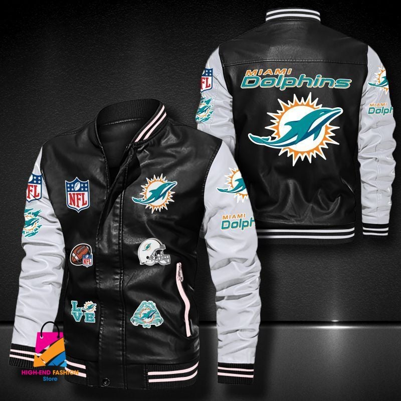 Miami Dolphins NFL Style Leather Jacket For Fan