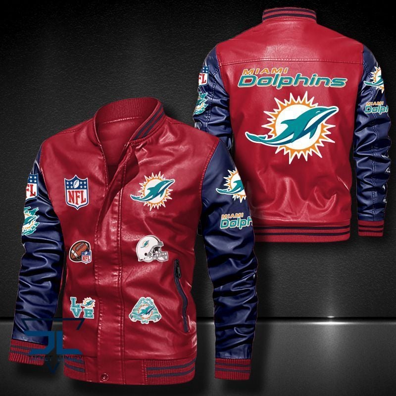 Miami Dolphins NFL Style Leather Jacket For Fan