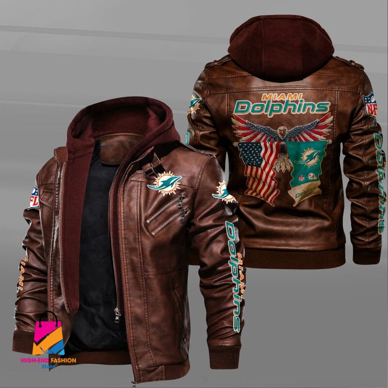 Miami Dolphins NFL Style Leather Jacket For Fan