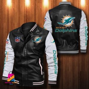 Miami Dolphins NFL Style Leather Jacket For Fan