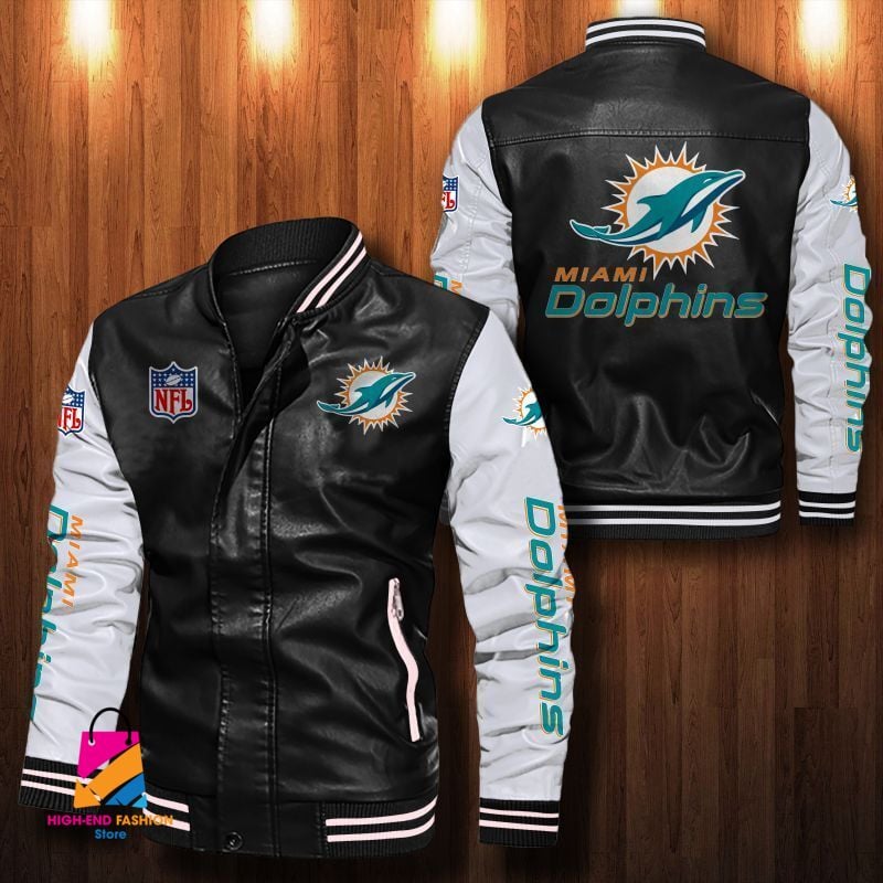 Miami Dolphins NFL Style Leather Jacket For Fan