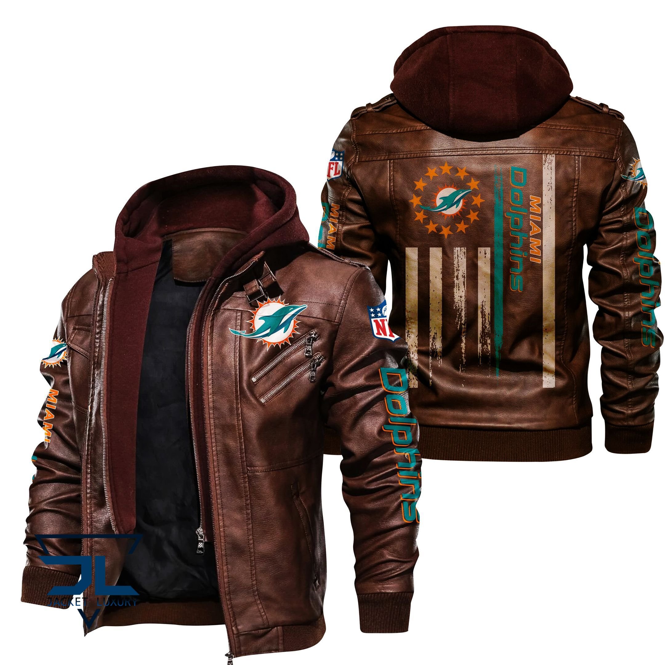 Miami Dolphins NFL Style Leather Jacket For Fan