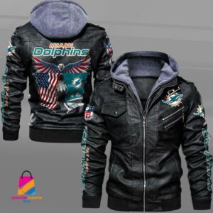 Miami Dolphins NFL Style Leather Jacket For Fan