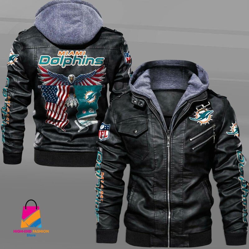 Miami Dolphins NFL Style Leather Jacket For Fan