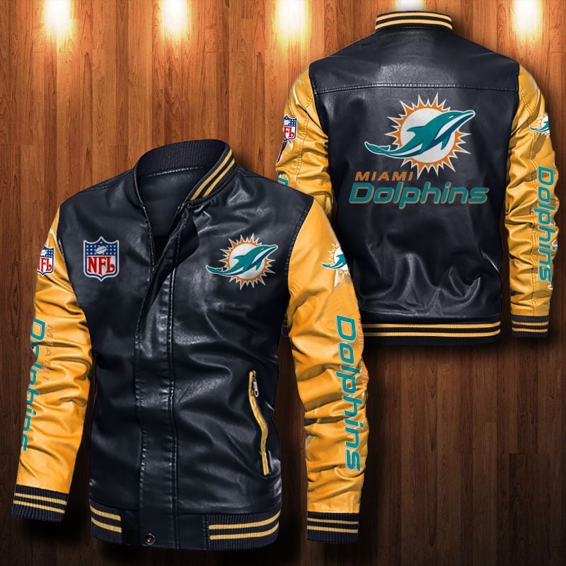 Miami Dolphins NFL Style Leather Jacket For Fan