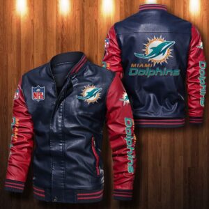 Miami Dolphins NFL Style Leather Jacket For Fan