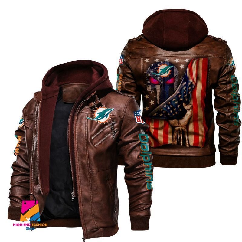 Miami Dolphins NFL Style Leather Jacket For Fan