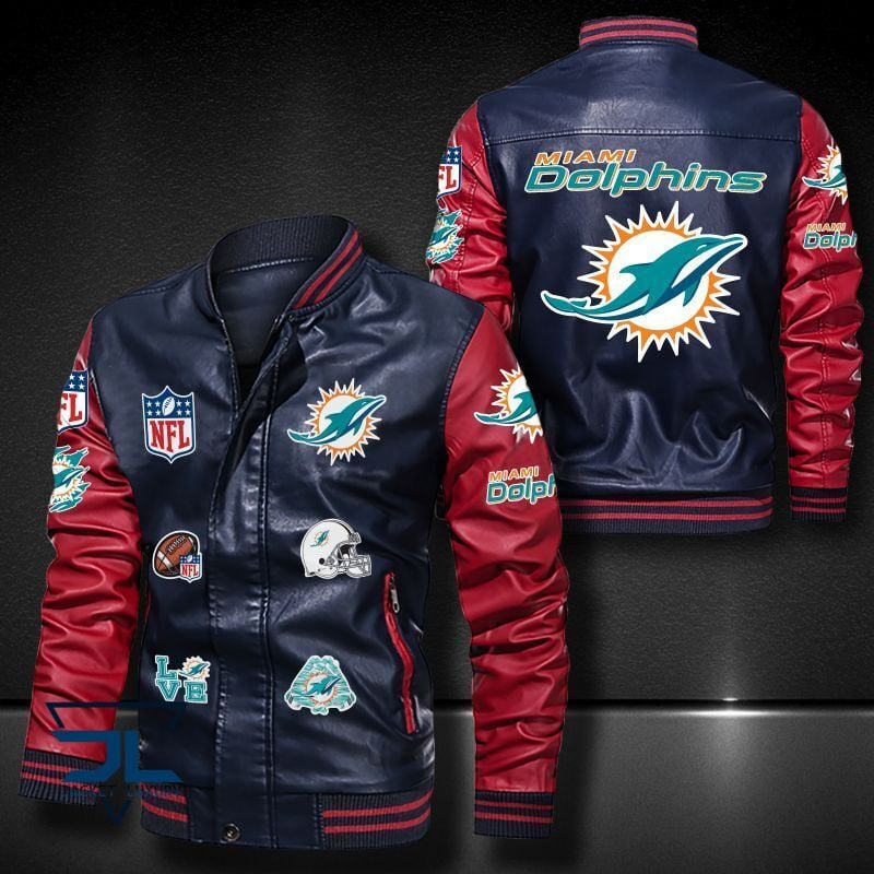 Miami Dolphins NFL Style Leather Jacket For Fan