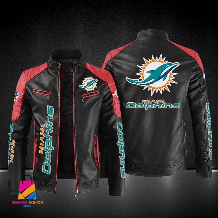 Miami Dolphins NFL Style Leather Jacket For Fans