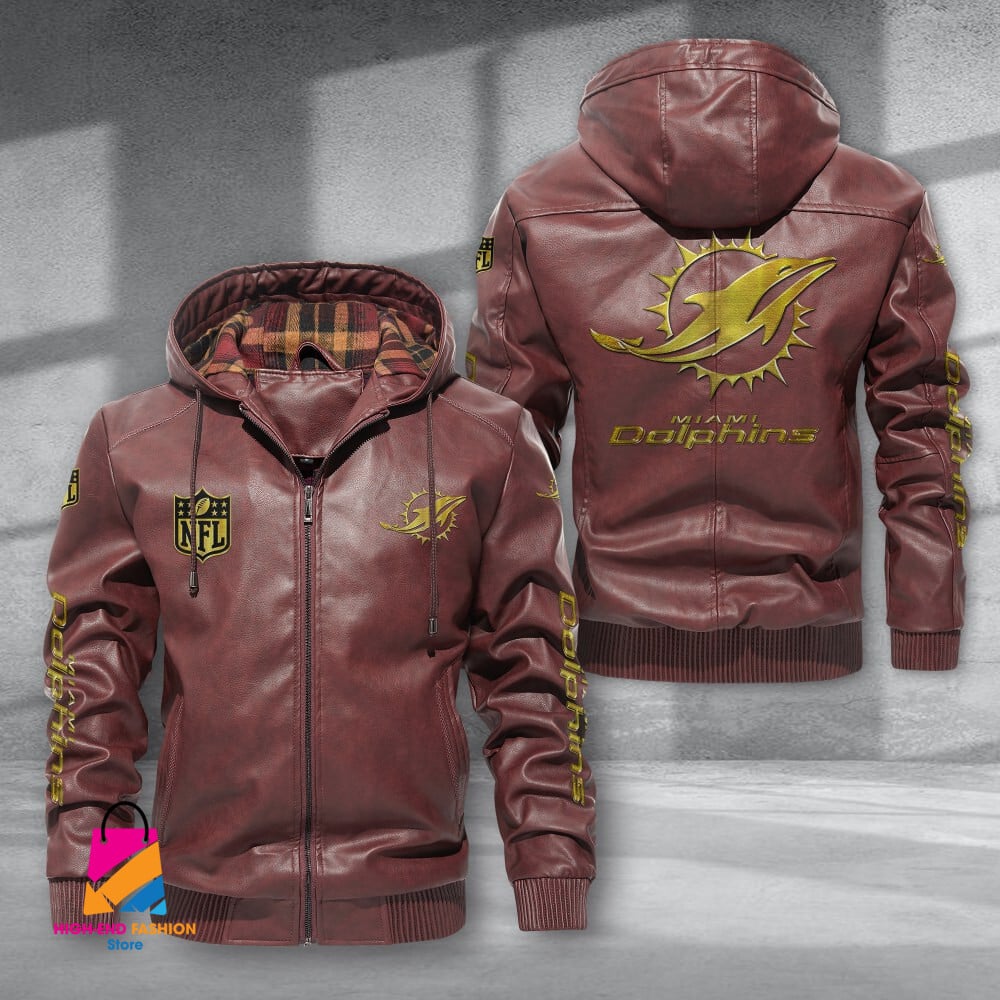 Miami Dolphins NFL Style Leather Jacket For Fans