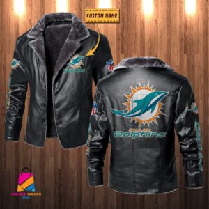 Miami Dolphins NFL Style Leather Jacket For Fans