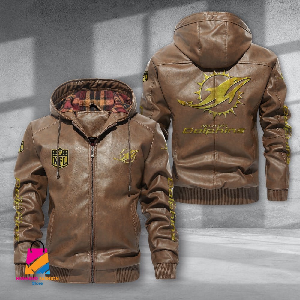 Miami Dolphins NFL Style Leather Jacket For Fans