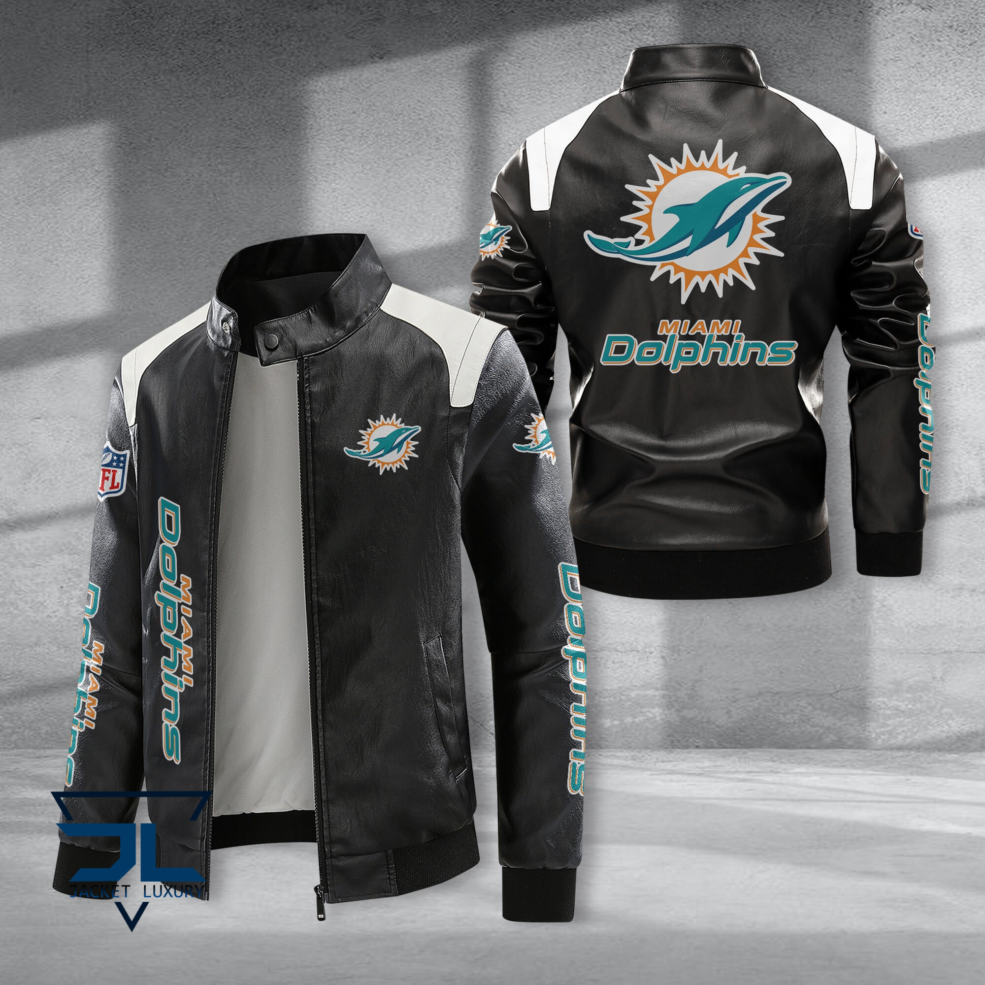 Miami Dolphins NFL Style Leather Jacket For Fans