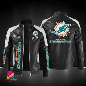 Miami Dolphins NFL Style Leather Jacket For Fans